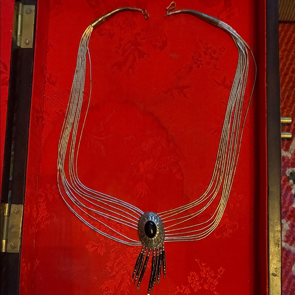 Elegant Sterling Silver and Black Onyx Necklace